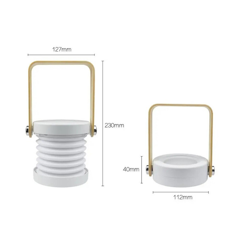 LED Πτυσσόμενο επιτραπέζιο φωτιστικό Φως φαναριού USB Επαναφορτιζόμενος αισθητήρας αφής διακόπτης φωτιστικό γραφείου για διάβασμα δίπλα στο κρεβάτι σε υπαίθριο κάμπινγκ