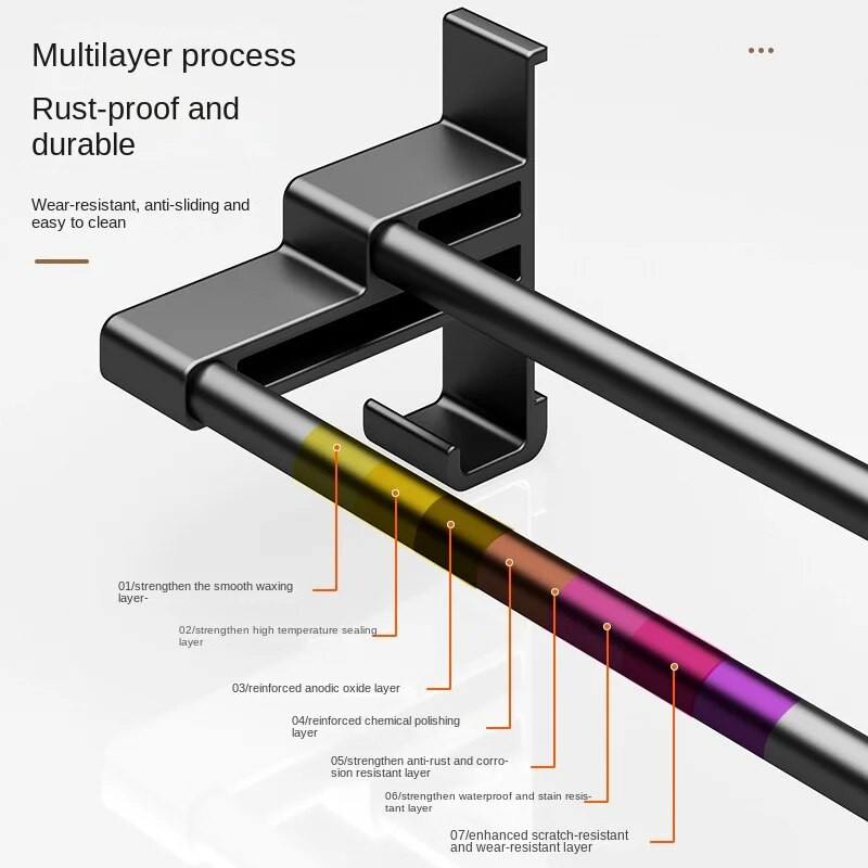 Vannitoa käterätikuivati ilma auguta 40-50 cm käterätikuivati Vannitoa alumiiniumsulamist hoiustamisriiul Seinale kinnitatavad vannitoatarvikud