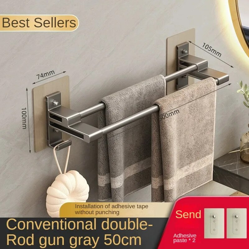 Vannitoa käterätikuivati ilma auguta 40-50 cm käterätikuivati Vannitoa alumiiniumsulamist hoiustamisriiul Seinale kinnitatavad vannitoatarvikud