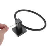 1 ks čierny krúžok na uteráky, moderný držiak na uteráky z nehrdzavejúcej ocele, minimalistický okrúhly vešiak na uteráky 16 cm/6,3 palca, dekorácia pre domácnosť