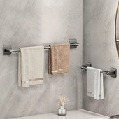 Θήκη για πετσέτες μπάνιου Χωρίς τρυπάνι Σχάρα για πετσέτες Ράφια αποθήκευσης αλουμινίου στον τοίχο Ράφια αποθήκευσης εξοικονόμησης χώρου Αξεσουάρ κουζίνας μπάνιου