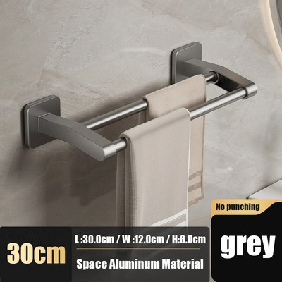 Θήκη για πετσέτες μπάνιου Χωρίς τρυπάνι Σχάρα για πετσέτες Ράφια αποθήκευσης αλουμινίου στον τοίχο Ράφια αποθήκευσης εξοικονόμησης χώρου Αξεσουάρ κουζίνας μπάνιου