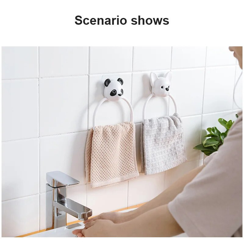 Χαριτωμένα κινούμενα σχέδια παιδική κρεμάστρα για πετσέτες κουζίνας κρεμάστρα για πετσέτες μπάνιου χωρίς γροθιά χωρίς ίχνος πετσέτα με δαχτυλίδι για πετσέτα