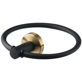 Okrúhly krúžok na uteráky, odolný, nerezový, čierno-zlatý, držiak na uteráky do kúpeľne