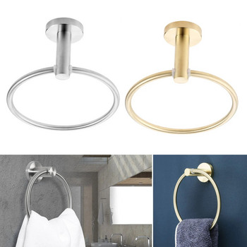 1 бр. Златен кръгъл пръстен за хавлии от неръждаема стомана Креативна кука за хавлии за съхранение на тоалетна Аксесоари за баня