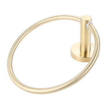1 τεμ από ανοξείδωτο ατσάλι βουρτσισμένο χρυσό στρογγυλό δαχτυλίδι πετσέτας μπάνιου δημιουργικό γάντζο αποθήκευσης πετσετών αξεσουάρ μπάνιου τουαλέτας