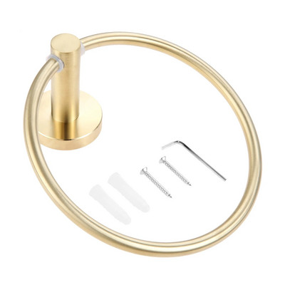 1 τεμ από ανοξείδωτο ατσάλι βουρτσισμένο χρυσό στρογγυλό δαχτυλίδι πετσέτας μπάνιου δημιουργικό γάντζο αποθήκευσης πετσετών αξεσουάρ μπάνιου τουαλέτας