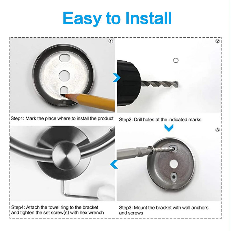 1 τεμ από ανοξείδωτο ατσάλι βουρτσισμένο χρυσό στρογγυλό δαχτυλίδι πετσέτας μπάνιου δημιουργικό γάντζο αποθήκευσης πετσετών αξεσουάρ μπάνιου τουαλέτας