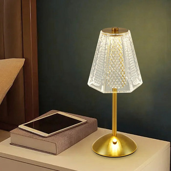Crystal Diamond Настолни лампи Ретро Led Бар Настолна лампа USB акумулаторна защита на очите Нощна лампа за спалня Хотелски офис