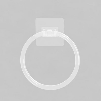 Δαχτυλίδι για πετσέτες μπάνιου χωρίς διάτρηση Αυτοκόλλητη 180° Περιστρεφόμενη διαφανής κρεμάστρα για πετσέτες χεριών για κουζίνα