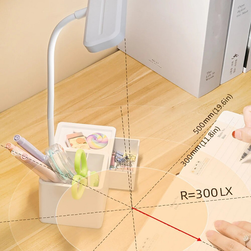 LED stolne stolne svjetiljke Zaštita za oči Noćno svjetlo za čitanje Držač olovke Ladica za čitanje Ladica Stolna svjetiljka