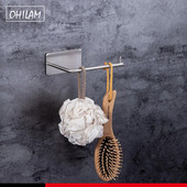 Μπάρα πετσετών Αυτοκόλλητη SUS304 από ανοξείδωτο ατσάλι Θήκη για πετσέτες μπάνιου Organizer Βουρτσισμένη ράφι τοίχου Κρεμαστά πετσέτες μπάνιου Αξεσουάρ