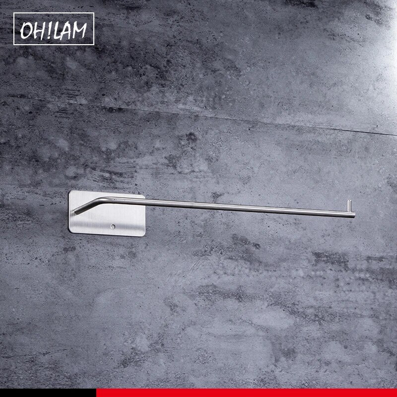 Μπάρα πετσετών Αυτοκόλλητη SUS304 από ανοξείδωτο ατσάλι Θήκη για πετσέτες μπάνιου Organizer Βουρτσισμένη ράφι τοίχου Κρεμαστά πετσέτες μπάνιου Αξεσουάρ