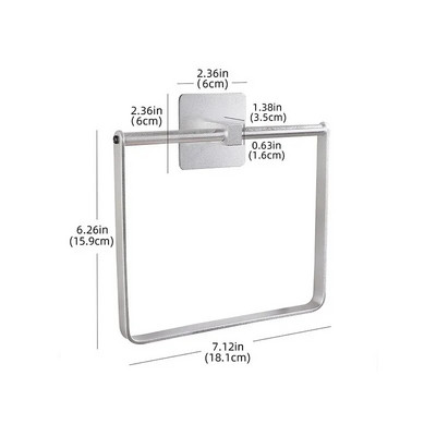 Ruudukujulised käterätikurõngad WC-riiulid Riistvara WC-tarvikud Dušš Alumiinium Puntsivaba ripphoidik Kaasaskantav hõbedane seinale kinnitatav
