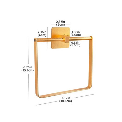 Ruudukujulised käterätikurõngad WC-riiulid Riistvara WC-tarvikud Dušš Alumiinium Puntsivaba ripphoidik Kaasaskantav hõbedane seinale kinnitatav