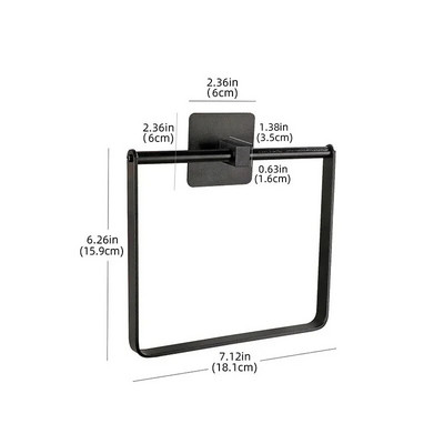 Ruudukujulised käterätikurõngad WC-riiulid Riistvara WC-tarvikud Dušš Alumiinium Puntsivaba ripphoidik Kaasaskantav hõbedane seinale kinnitatav