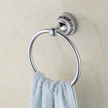 Βάση για πετσέτες μπάνιου Δαχτυλίδι για πετσέτες χεριών Κρεμαστή κρεμάστρα πετσετών Αξεσουάρ μπάνιου Ξενοδοχείο σε στρογγυλό στυλ Βάση τοίχου από ανοξείδωτο ατσάλι