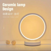 Επιτραπέζιο φωτιστικό 20cm LED απλό κυκλικό δαχτυλίδι Υπνοδωμάτιο δίπλα στο κρεβάτι Σαλόνι Εστιατόριο Ξενοδοχείου Διακοσμητικό φωτιστικό με ρυθμιζόμενο στρογγυλό φως νύχτας