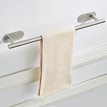 Κρεμάστρα για πετσέτες μπάνιου από ανοξείδωτο ατσάλι Αυτοκόλλητη επιτοίχια θήκη για πετσέτες μπάνιου Ράφι κρεμάστρα ρούχων