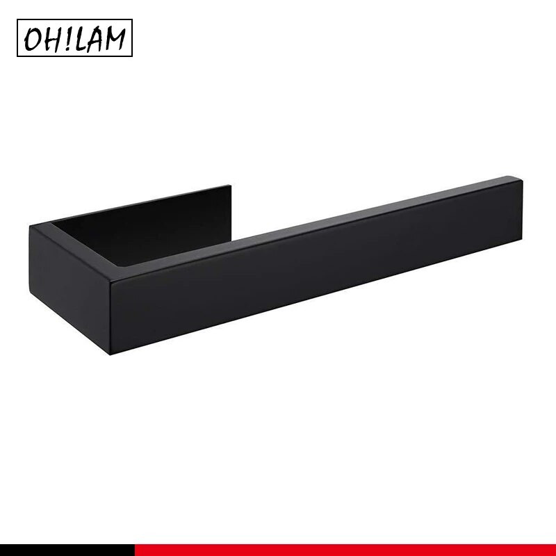 Θήκη για πετσέτες χεριών Δαχτυλίδι για πετσέτες χεριών Αυτοκόλλητο μπαστούνι πετσετών κουζίνας μπάνιου στον τοίχο SUS 304 από ανοξείδωτο ατσάλι Μαύρο ματ