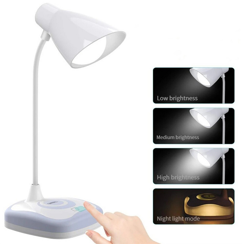 Stmievateľná LED stolová lampa, nabíjateľná USB, nočná lampa do očí, spálňa, detská študijná lampa na čítanie, prenosná, 2023, nové svetlo