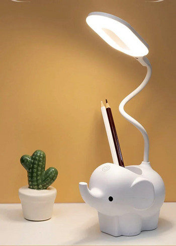 Χαριτωμένο Elephant LED Επιτραπέζιο Φωτιστικό USB Επαναφορτιζόμενο Φωτιστικό ανάγνωσης Αφής Επιτραπέζιο φωτιστικό νύχτας για Παιδικό Κομοδίνο