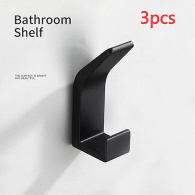 Πετστετοθήκη Μαύρο Διπλό Γάντζος Ρούχα Παλτό Γάντζος Ρόμπα Κρεβατοκάμαρας Γάντζος Λευκό Χωρίς τρύπημα Σχάρες για πετσέτες Αξεσουάρ μπάνιου κουζίνας