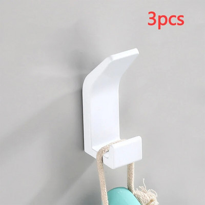 Πετστετοθήκη Μαύρο Διπλό Γάντζος Ρούχα Παλτό Γάντζος Ρόμπα Κρεβατοκάμαρας Γάντζος Λευκό Χωρίς τρύπημα Σχάρες για πετσέτες Αξεσουάρ μπάνιου κουζίνας