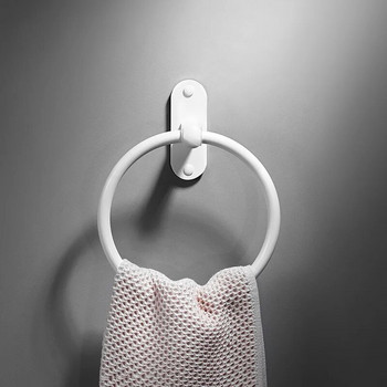 Δαχτυλίδι για πετσέτες από ανοξείδωτο ατσάλι Αυτοκόλλητο χωρίς δαχτυλίδι διάτρησης Επιτοίχιο ράφι αποθήκευσης Αξεσουάρ κουζίνας μπάνιου