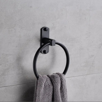 Пръстен за кърпи Самозалепващ се от неръждаема стомана без перфориран пръстен Стенен рафт за съхранение Кухненски аксесоари за баня