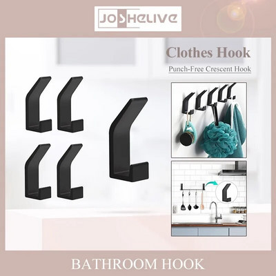 Single Hook Bathroom  Space Aluminum Clothes Hook Towel Hook For Bathroom Clothes Hook Living Room Kitchen Accessories
