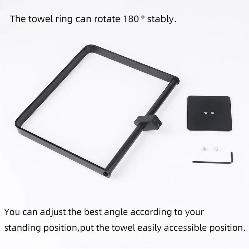 Kuldne nagi ruudukujulised käterätikurõngad Kaasaskantav WC riistvara WC-tarvikud Duširuum Alumiiniumist rippuv hoidik Seinale kinnitatav kinnitus