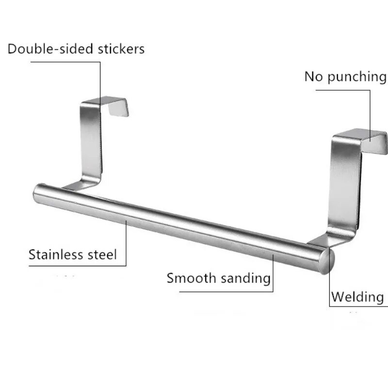 Βάση για πετσέτες πόρτας Αποθήκευση από ανοξείδωτο χάλυβα Ντουλάπι κουζίνας γενικής χρήσης Ντουλάπα μπάνιου πόρτας κρεμαστά διάφορα είδη οργάνωσης πετσετών ραφιών
