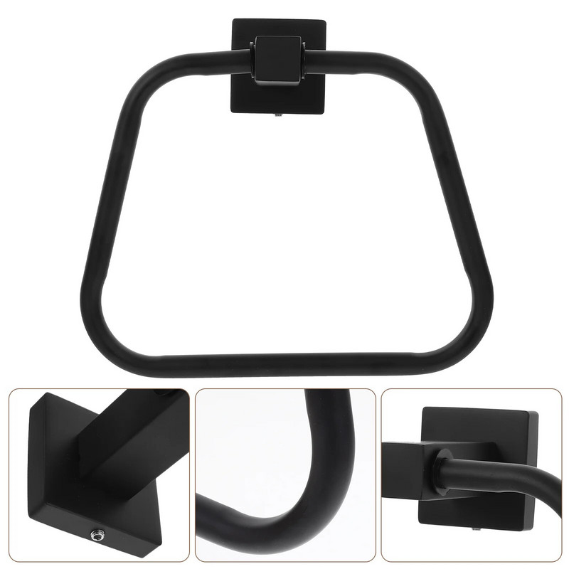 Δαχτυλίδι πετσετών από ανοξείδωτο ατσάλι Κρεμάστρα ράφι κουζίνας μπάνιου (304 φωτεινό τετράγωνο) 1 τμχ Επιτοίχια Μπάρα Επιτοίχια Χέρι για