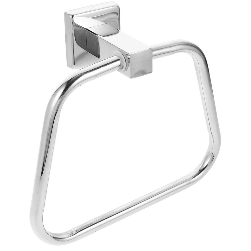 Δαχτυλίδι πετσετών από ανοξείδωτο ατσάλι Κρεμάστρα ράφι κουζίνας μπάνιου (304 φωτεινό τετράγωνο) 1 τμχ Επιτοίχια Μπάρα Επιτοίχια Χέρι για