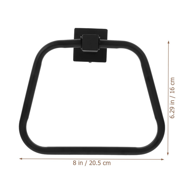 Δαχτυλίδι πετσετών από ανοξείδωτο ατσάλι Κρεμάστρα ράφι κουζίνας μπάνιου (304 φωτεινό τετράγωνο) 1 τμχ Επιτοίχια Μπάρα Επιτοίχια Χέρι για