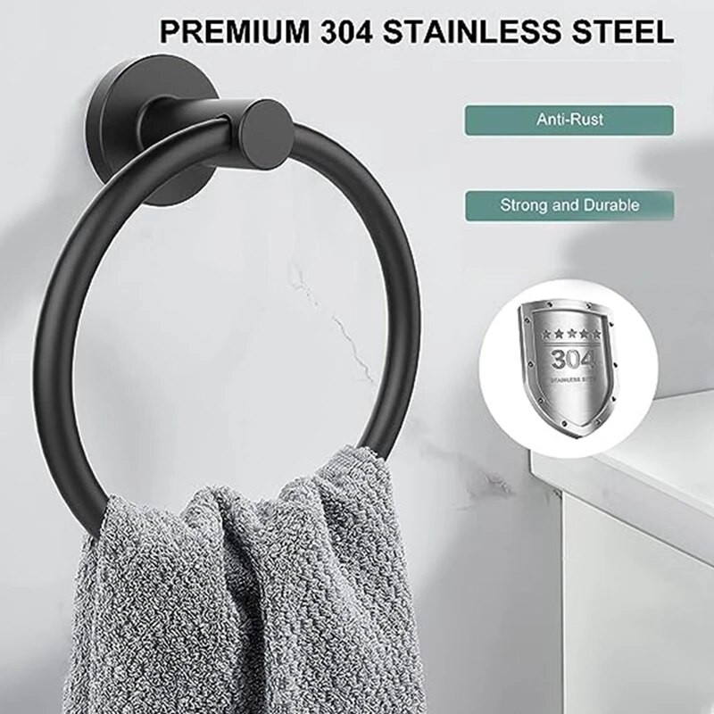 Πετστετοθήκη για πετσέτες μπάνιου Δαχτυλίδι 304 από ανοξείδωτο ατσάλι Κρεμάστρα πετσετών βαρέως τύπου για μπάνιο, κουζίνα