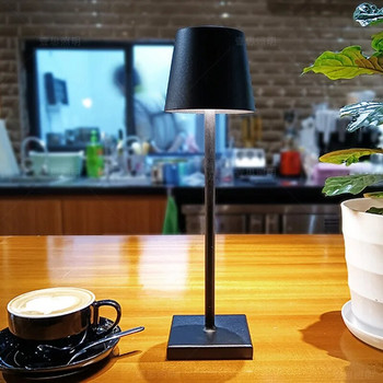 Хотелска безжична USB акумулаторна настолна лампа Poldina Водоустойчива настолна лампа със сензорен превключвател за спалня Хотелска всекидневна Ресторант