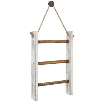 Suport de prosoape din lemn de agățat de perete vintage Dormitor retro Baie Bucătărie Sufragerie Suport de prosoape din lemn Scară de depozitare Decor acasă
