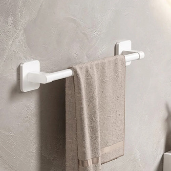 Пръчка за кърпи за баня Самозалепваща се монтирана на стена полица за кърпи Метален органайзер за кърпи за баня Без пробиване Аксесоари за баня