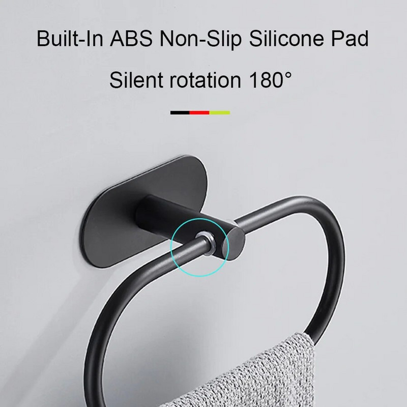 1 TK vannid Hõbedane käterätikuivatid roostevabast terasest elliptiline käterätikuhoidja tualettruumid käterätikuhoidja Kodu vannitoatarvikud