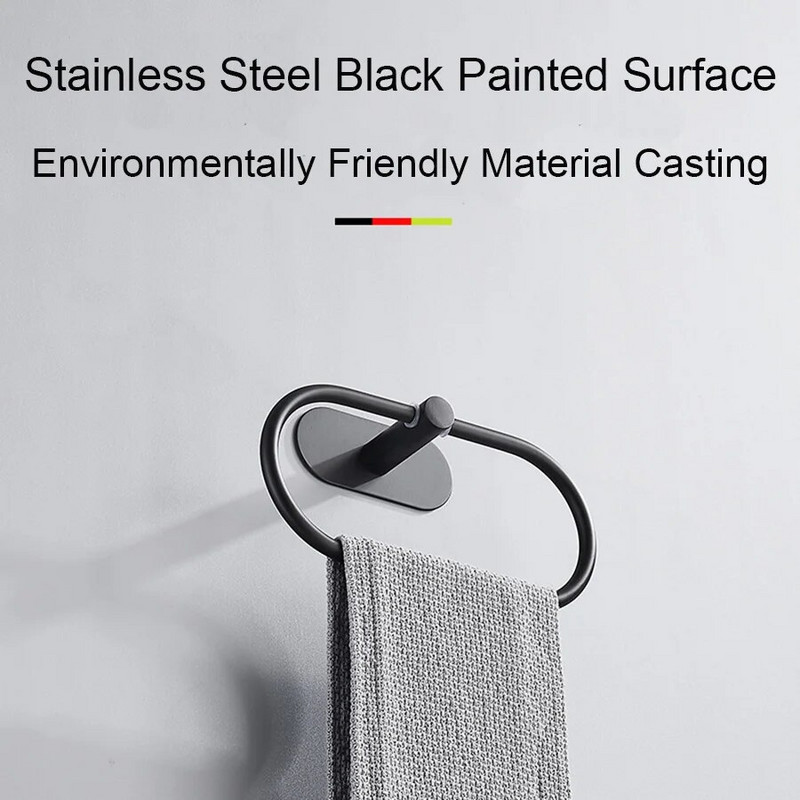 1 TK vannid Hõbedane käterätikuivatid roostevabast terasest elliptiline käterätikuhoidja tualettruumid käterätikuhoidja Kodu vannitoatarvikud