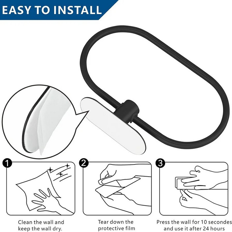 1 TK vannid Hõbedane käterätikuivatid roostevabast terasest elliptiline käterätikuhoidja tualettruumid käterätikuhoidja Kodu vannitoatarvikud