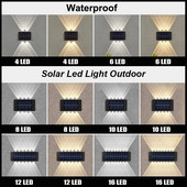 Lumini solare în aer liber Impermeabil Lumină solară cu LED Lampă solară în aer liber pentru grădină, stradă, peisaj, balcon, lampă solară de perete