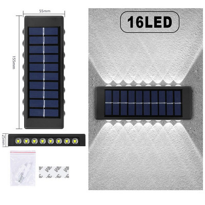 Lumini solare în aer liber Impermeabil Lumină solară cu LED Lampă solară în aer liber pentru grădină, stradă, peisaj, balcon, lampă solară de perete