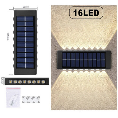 Lumini solare în aer liber Impermeabil Lumină solară cu LED Lampă solară în aer liber pentru grădină, stradă, peisaj, balcon, lampă solară de perete