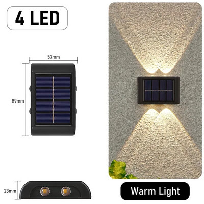 Lumini solare în aer liber Impermeabil Lumină solară cu LED Lampă solară în aer liber pentru grădină, stradă, peisaj, balcon, lampă solară de perete