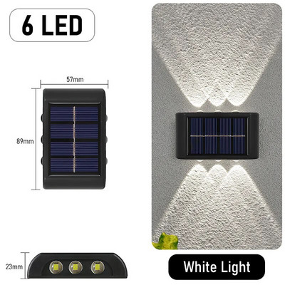 Lumini solare în aer liber Impermeabil Lumină solară cu LED Lampă solară în aer liber pentru grădină, stradă, peisaj, balcon, lampă solară de perete