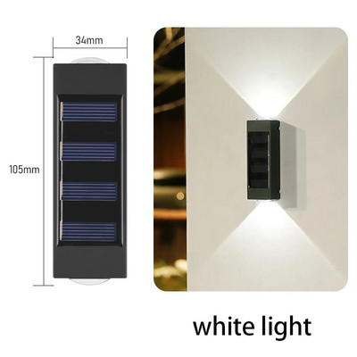 Lumini solare în aer liber Impermeabil Lumină solară cu LED Lampă solară în aer liber pentru grădină, stradă, peisaj, balcon, lampă solară de perete