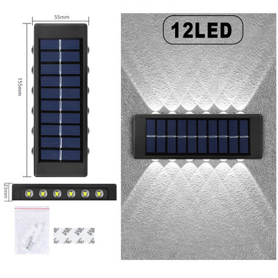 Lumini solare în aer liber Impermeabil Lumină solară cu LED Lampă solară în aer liber pentru grădină, stradă, peisaj, balcon, lampă solară de perete